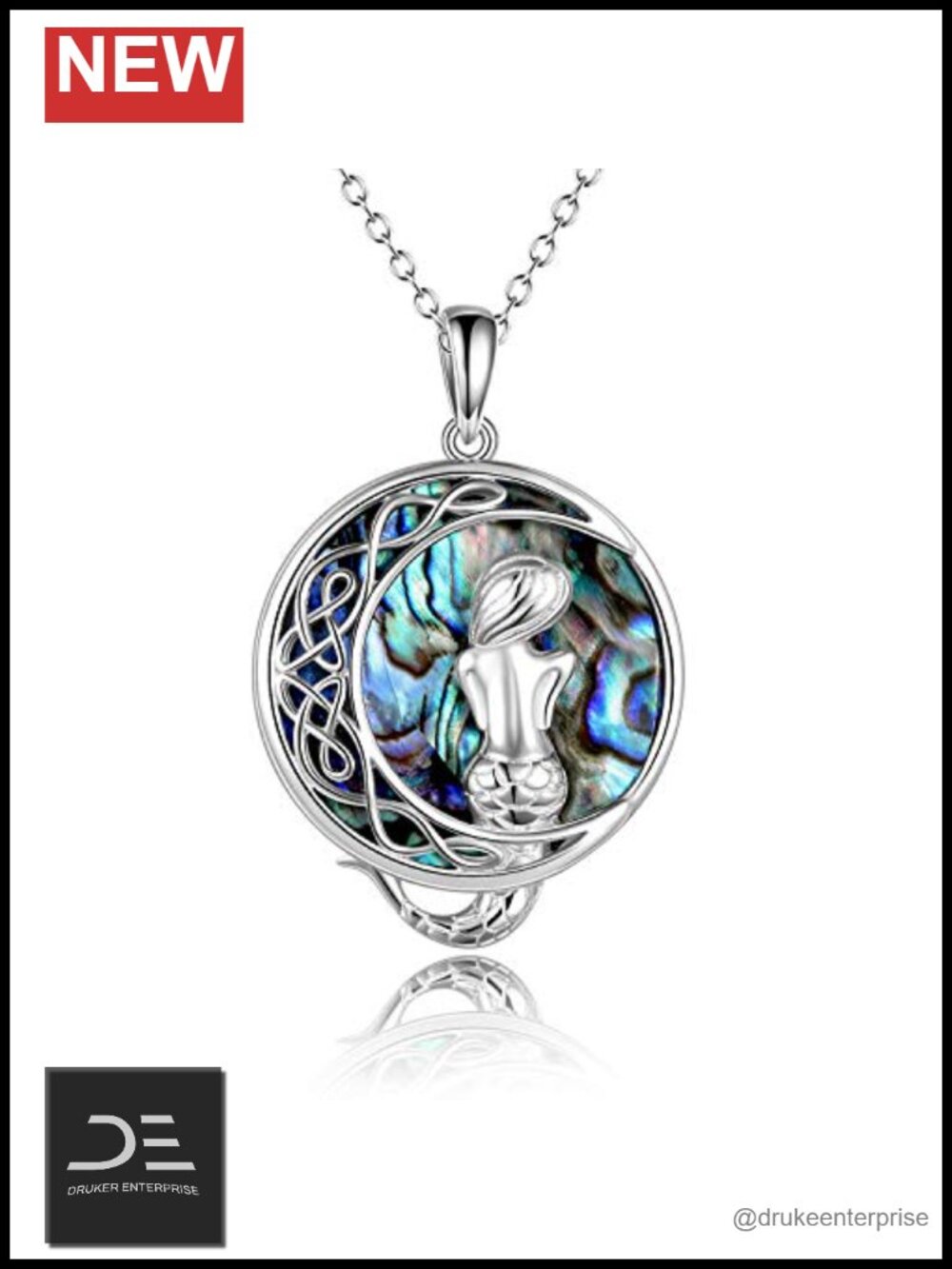 Mermaid Necklace 925 Sterling Silver Pendant Jewelry Gift for Women